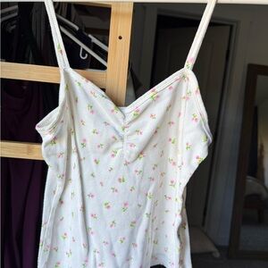 Floral Ribbed Tank Top